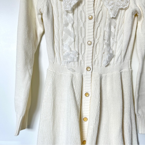 Liz Lisa Japan Knit Kawaii Long Cardigan w/ Ribbons Cottagecore Gyaru Jfashion - Picture 3 of 9